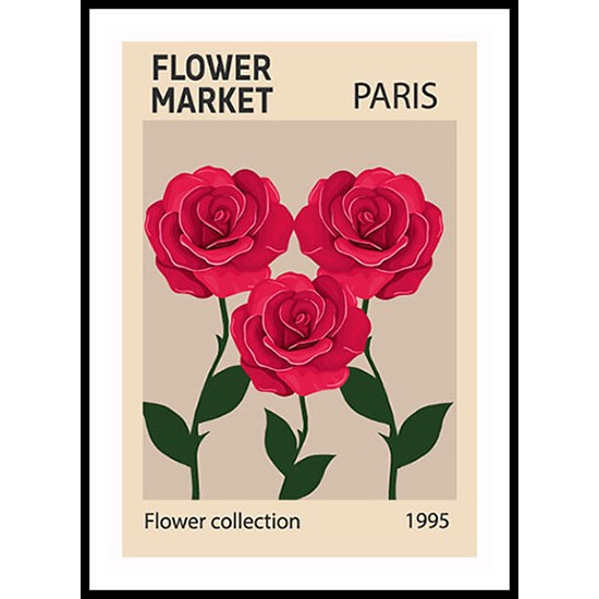 Abstract Flower Market With Trendy Rose Wall Art 3